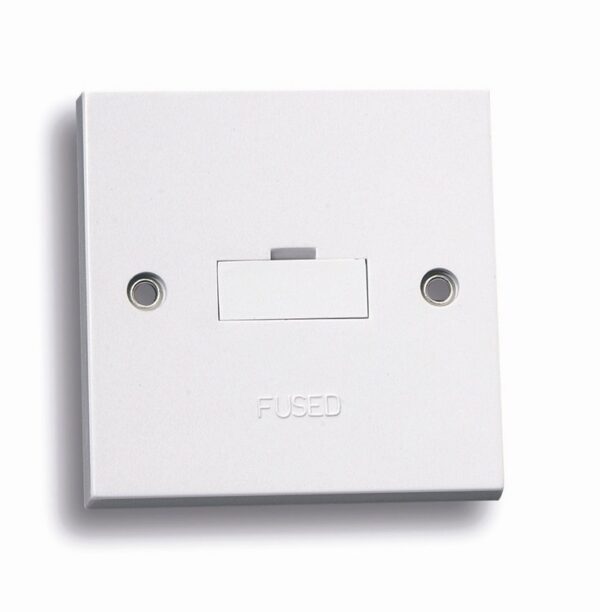 Niglon Standard White Fused Spur w/ Flex Outlet. Niglon Arctic edge modern switches and sockets