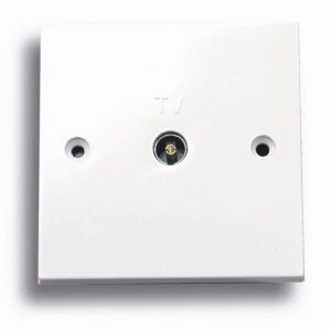 Niglon Standard White Single Co-Axial Socket. Niglon Arctic Edge Modern Switches and sockets