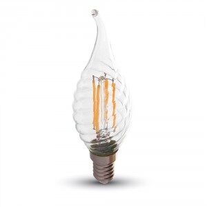 4W Dimmable LED E14 Tipped Twisted Candle Lamp