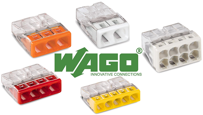2273-205, Wago 2273 COMPACT PUSH WIRE Series Junction Box Connector,  5-Way, 24A, 20 → 16 AWG Wire, Push-In Termination
