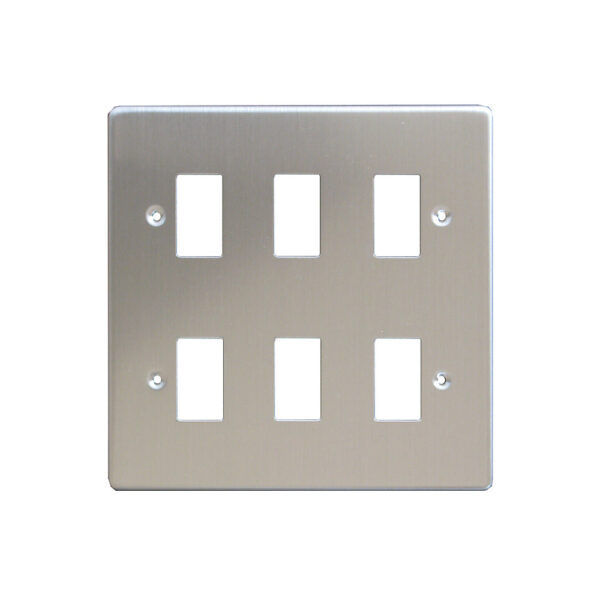 VARILIGHT 6 Gang Grid Plate (Single Plate) white